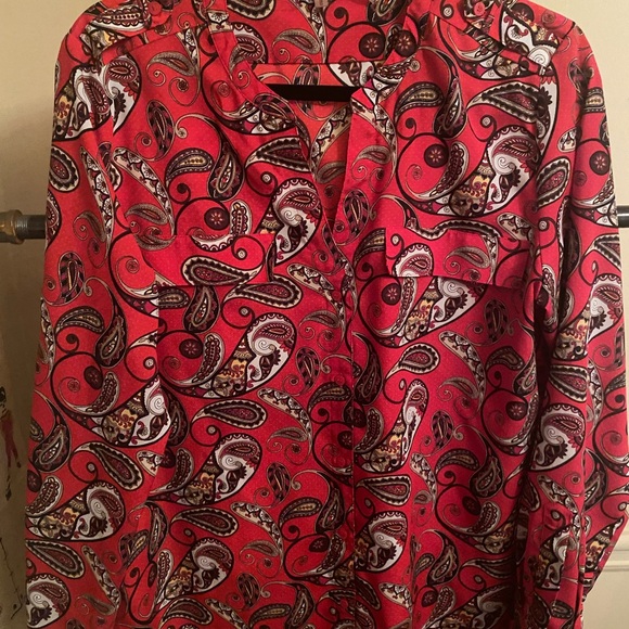 Calvin Klein Red Paisley Women's Top - Picture 1 of 6